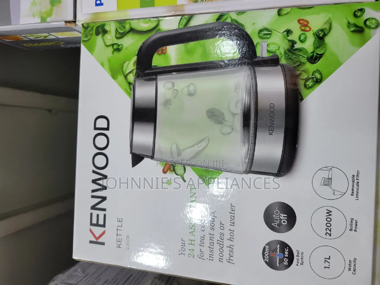 Kenwood Glass Electric Kettle Original 1.7L Auto Off