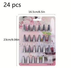 Stainless Steel 24 PCS Nozzle Piping Tip Set