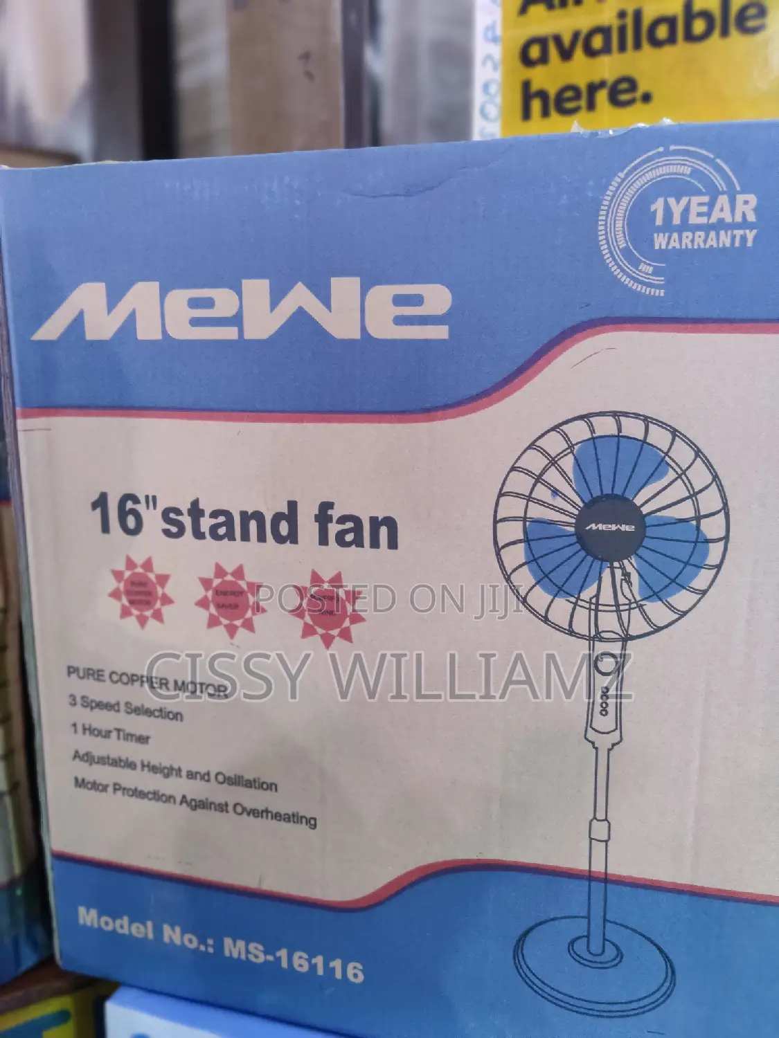 Mewe Electric Stand Fan/Stand Fan/16" Stand Fan/Stand Fan