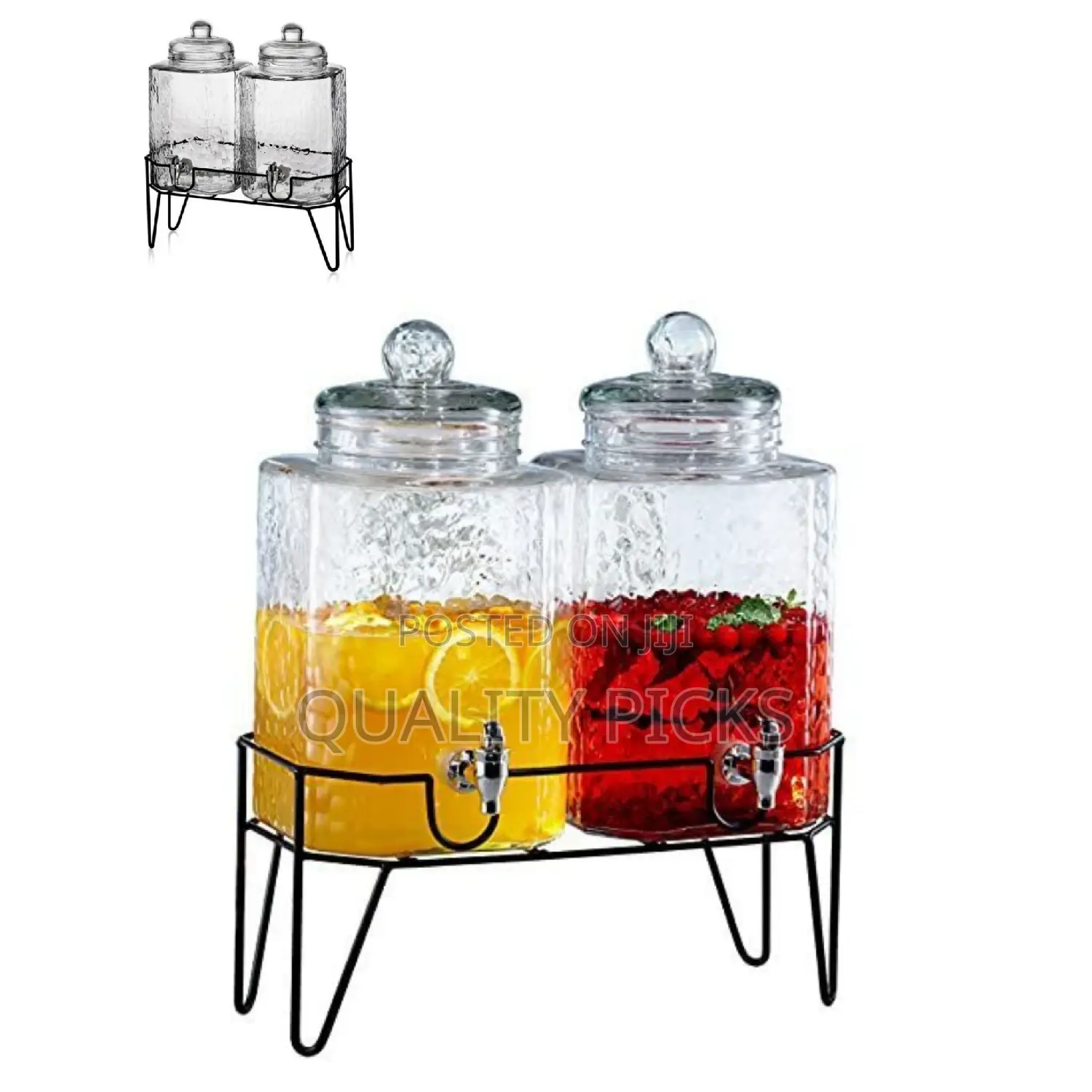 Double Glass Juice Dispenser