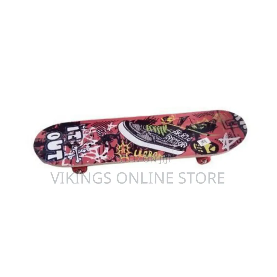 Skate Board Wooden - Black,Red