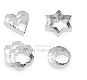 12 PCS Sugarcraft Flower Circle Heart Star Shape Cutter