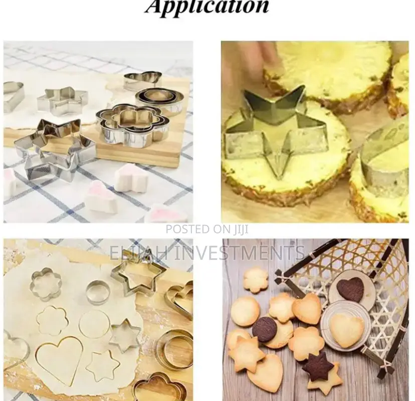 12 PCS Sugarcraft Flower Circle Heart Star Shape Cutter