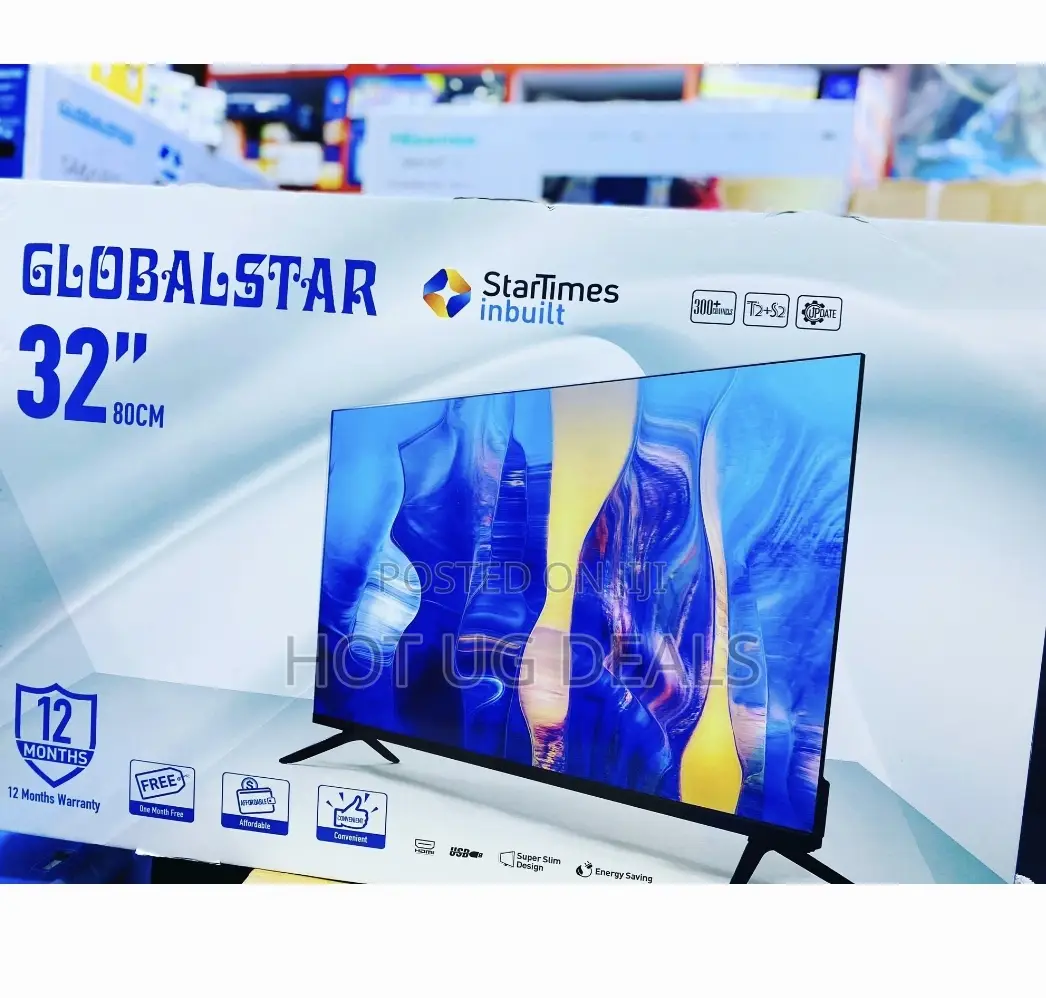 32" Globalstar With Inbuilt Startimes Decorder - Black