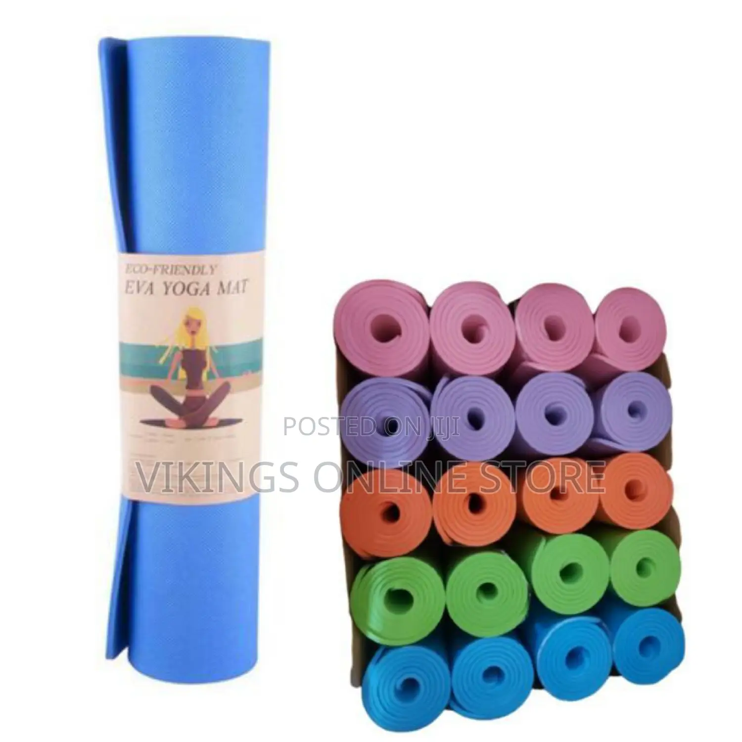 Thick 8MM Non-Slip Moisture Resist Exercise Mat- Blue