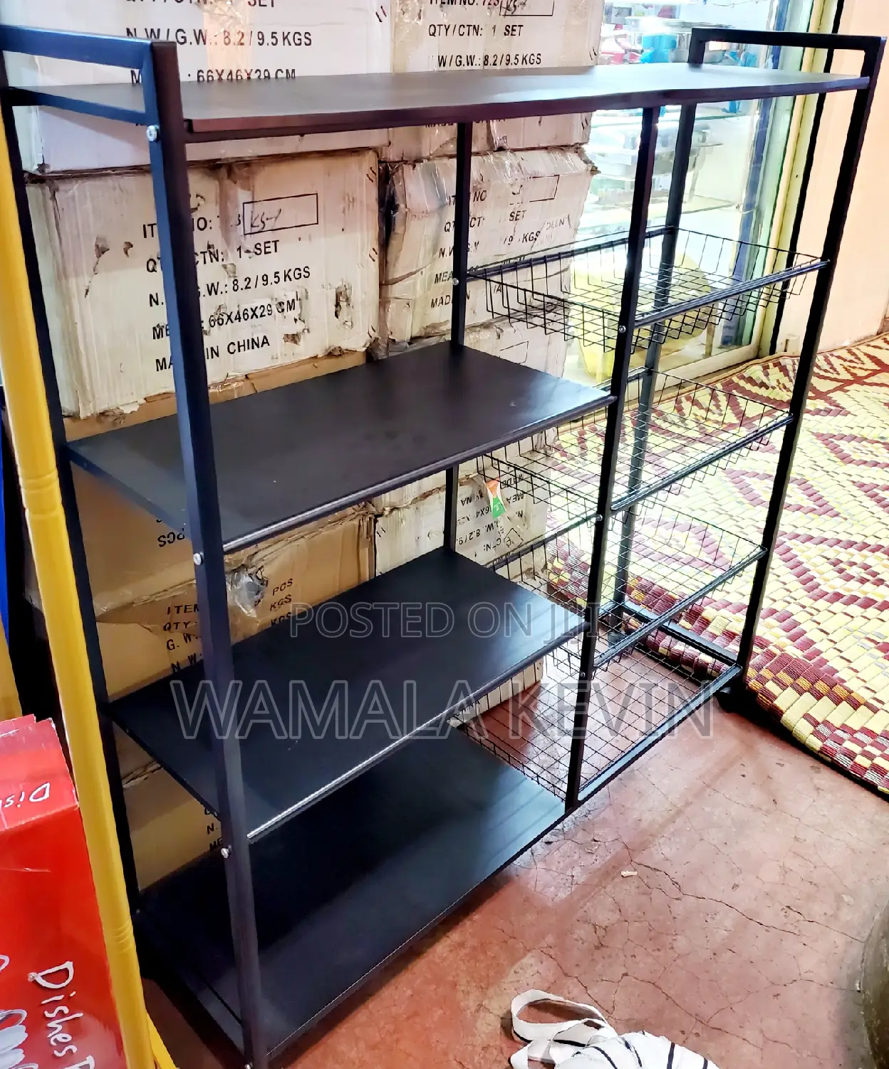 Large 4-Tier Storage Shelf, for Office Study,