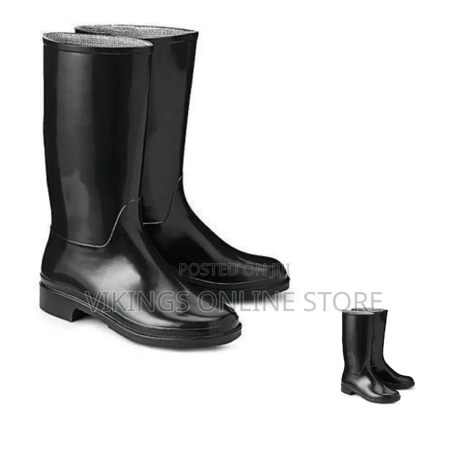 Waterproof PVC Rain Gumboots Garden Farm Boots - Black