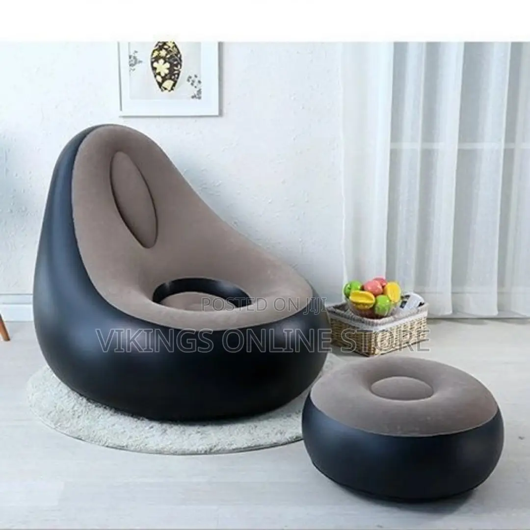 Inflatable Footrest Sofa - Black, Grey
