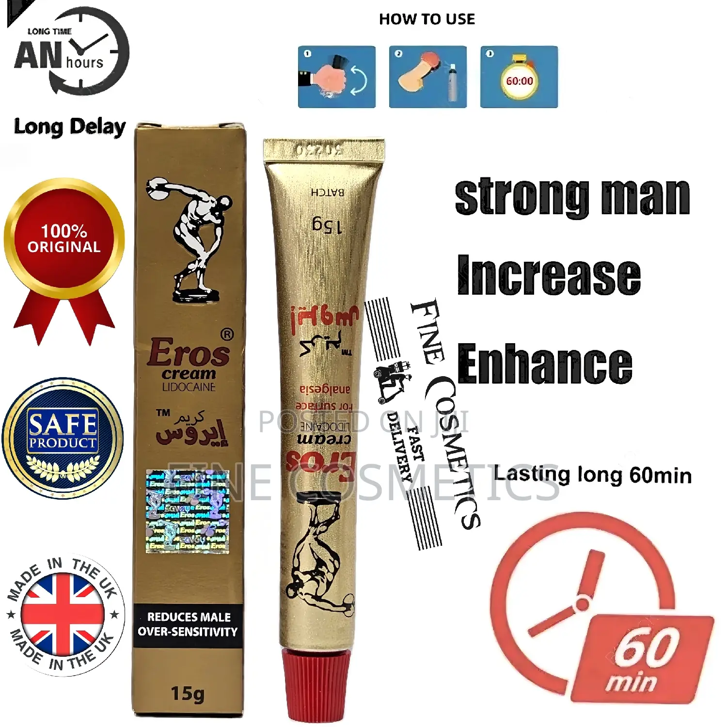 Eros Delay Cream, Lidocaine Solution for Quick Ejaculation