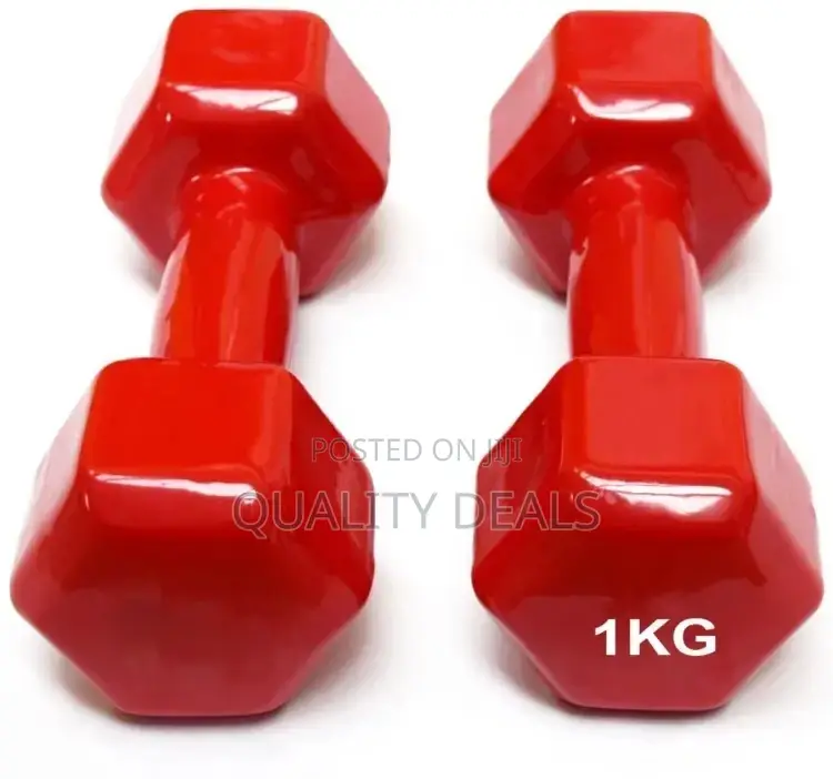 A Pair of 1kg Vinyl Coated Dumbbells