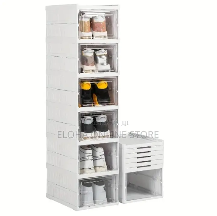 6 Layers Plastic Foldable Shoe Storage Box