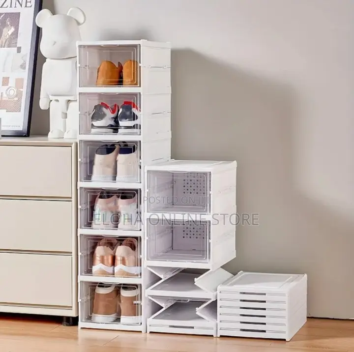 6 Layers Plastic Foldable Shoe Storage Box