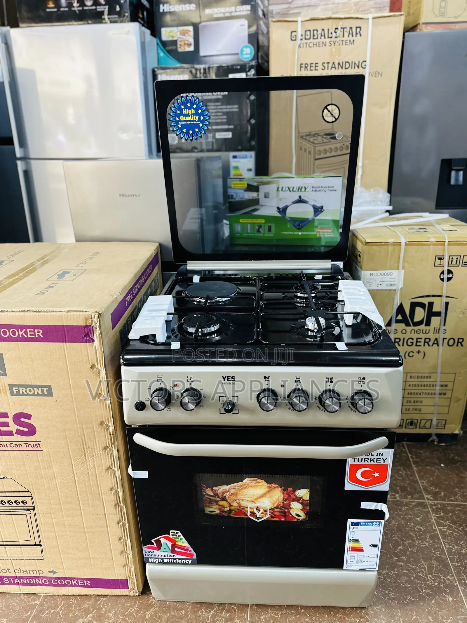 YES COOKER 3gas 1electric 60 by 60cm With Turbo Fan