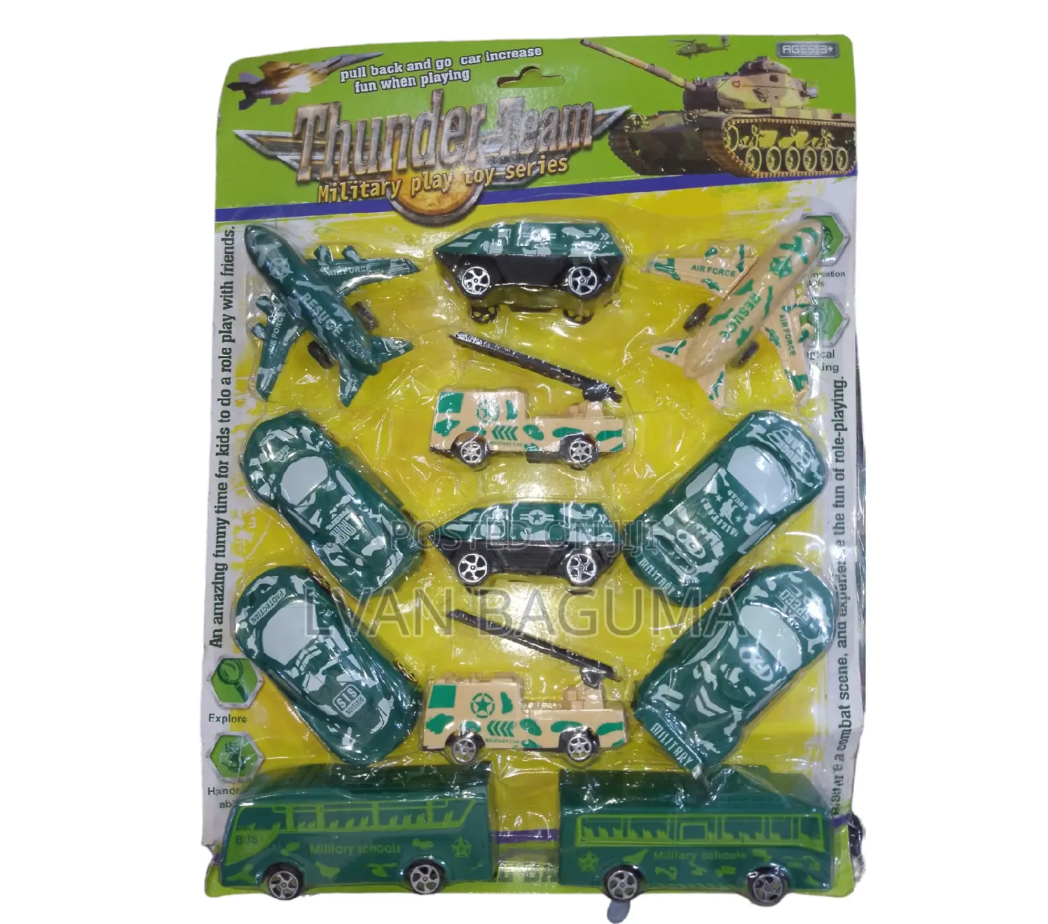 Military Vehicles Play Set Toys for Kids - 12 Toys in a Pack
