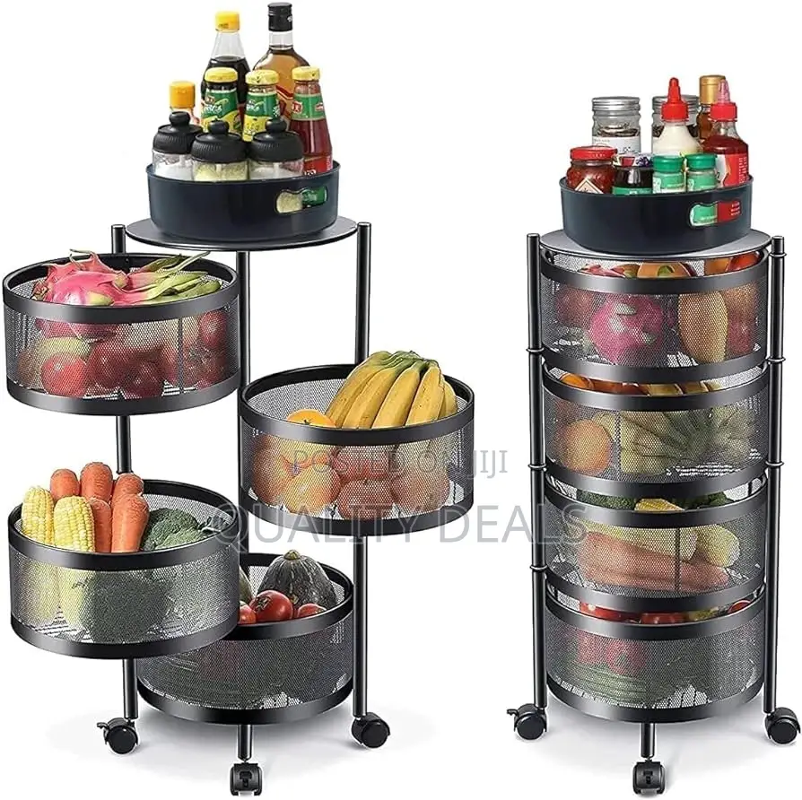 4 Layer Round Rotating Kitchen Racks/ Vegetable Rack
