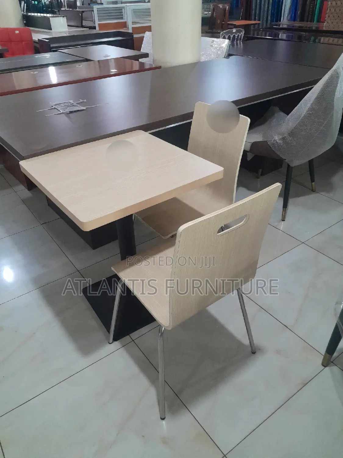 Simple Restaurant Dining Table With 2 Chairs