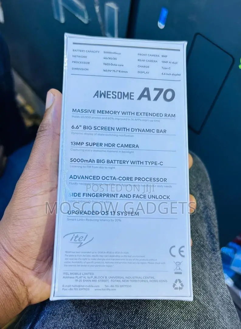 New Itel A70 128 GB Blue