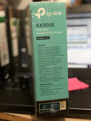 Tplink AX3000 Archer Ax 53 Dual Band Gigabit Wi-Fi 6 Router
