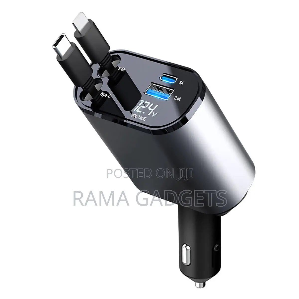 Retractable Car Charger, 4 in 1 Fast Car Phone Charger 66W,