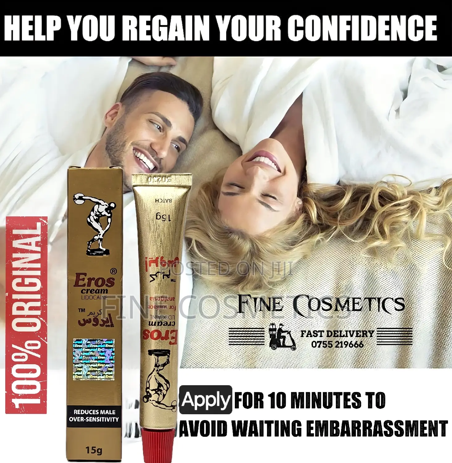 Eros Delay Cream, Lidocaine Solution for Quick Ejaculation