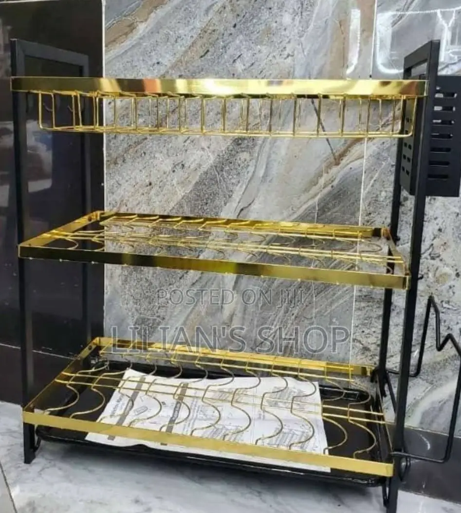 Gold 3 Layers Dish Rack