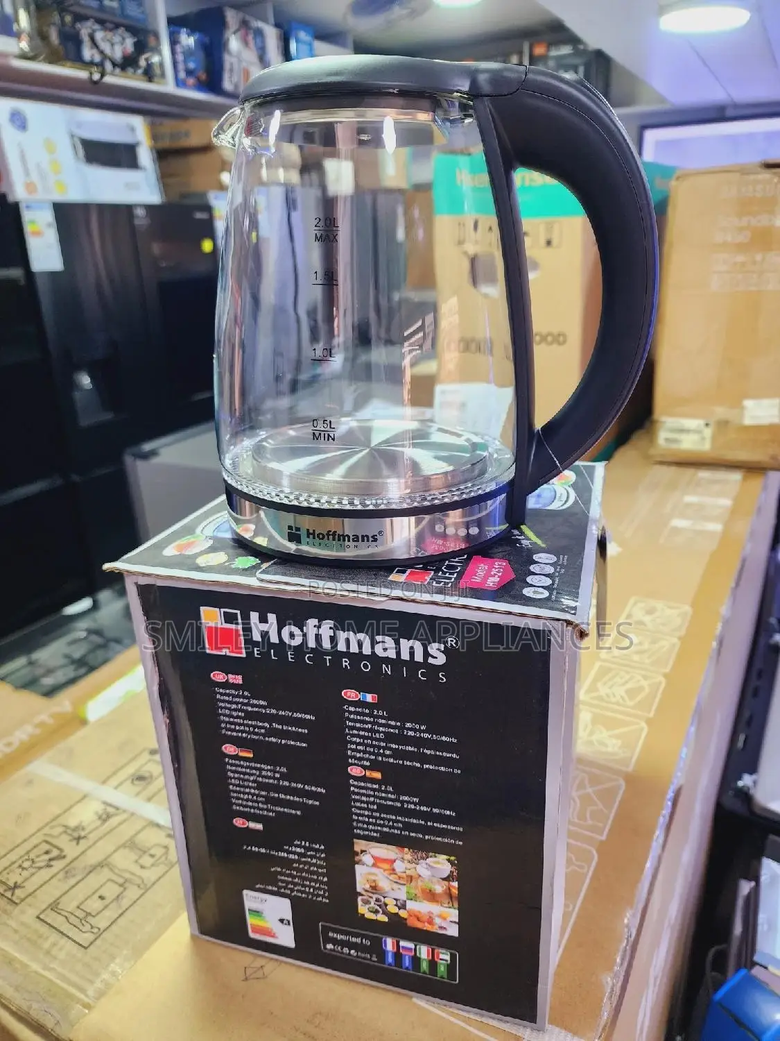 Hoffmans Glass Kettle 2.0ltrs