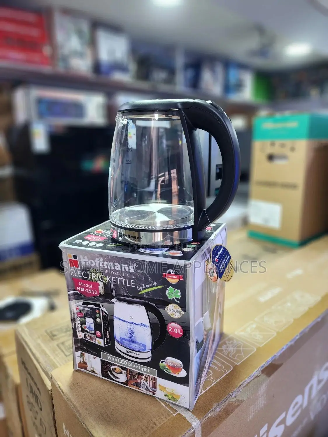 2.0ltrs Hoffmans Glass Water Kettle