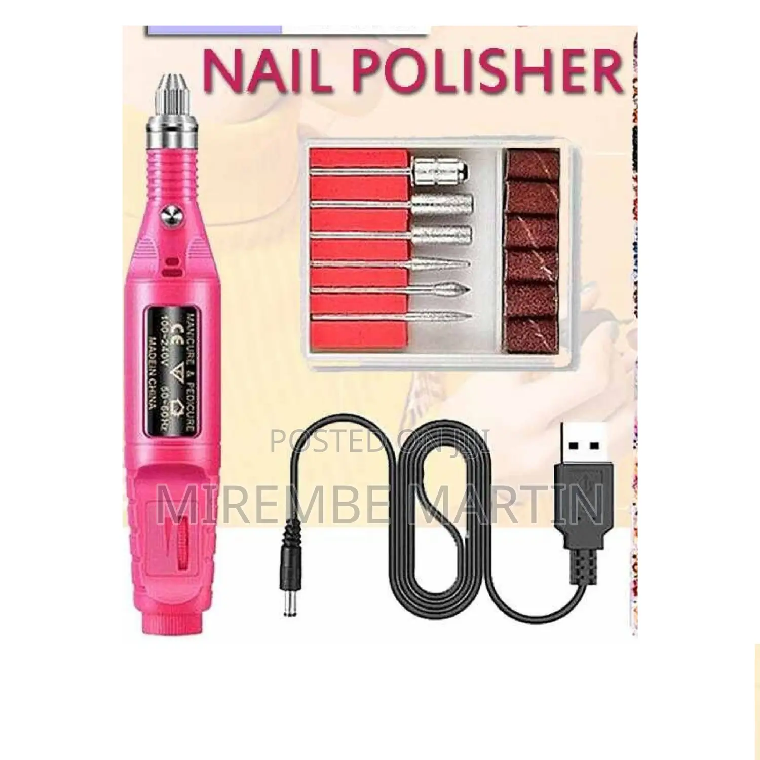 1 Set of Portable Nail Polisher. (Drill).