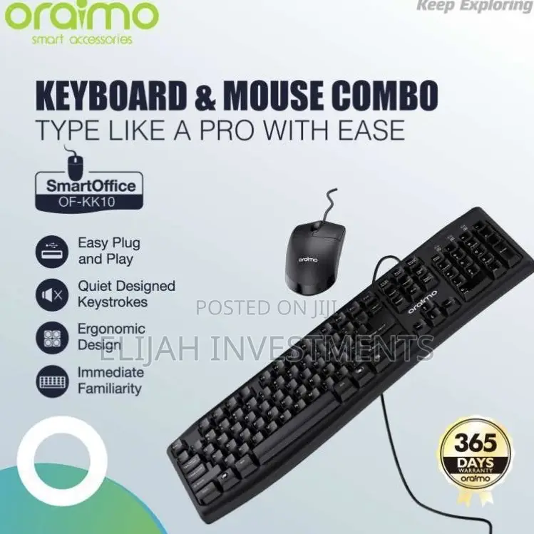 Oraimo Smartoffice Keyboard Mouse Combo Quiet Keystrokes
