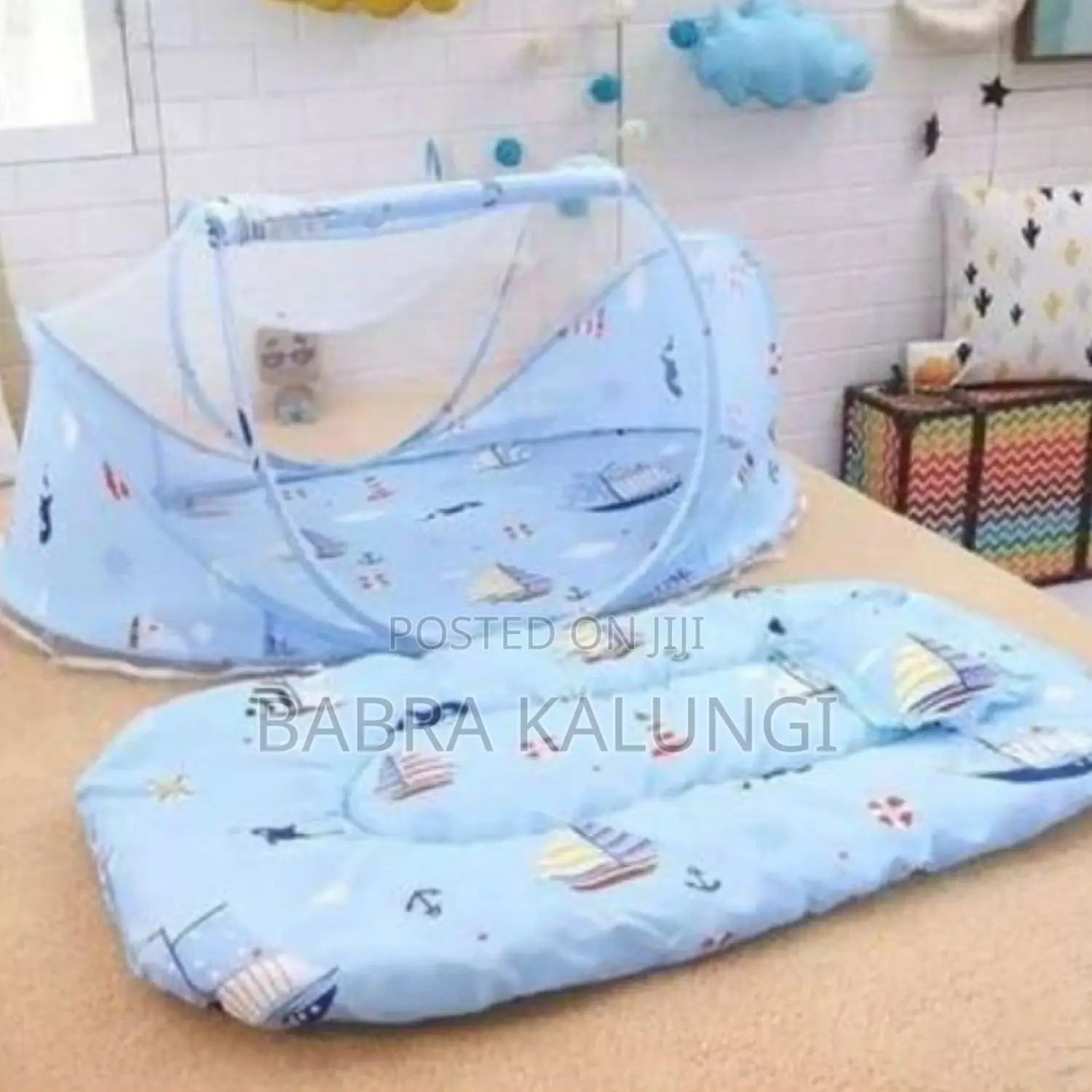 Foldable Baby Mosquito Net With Bed _ Blue