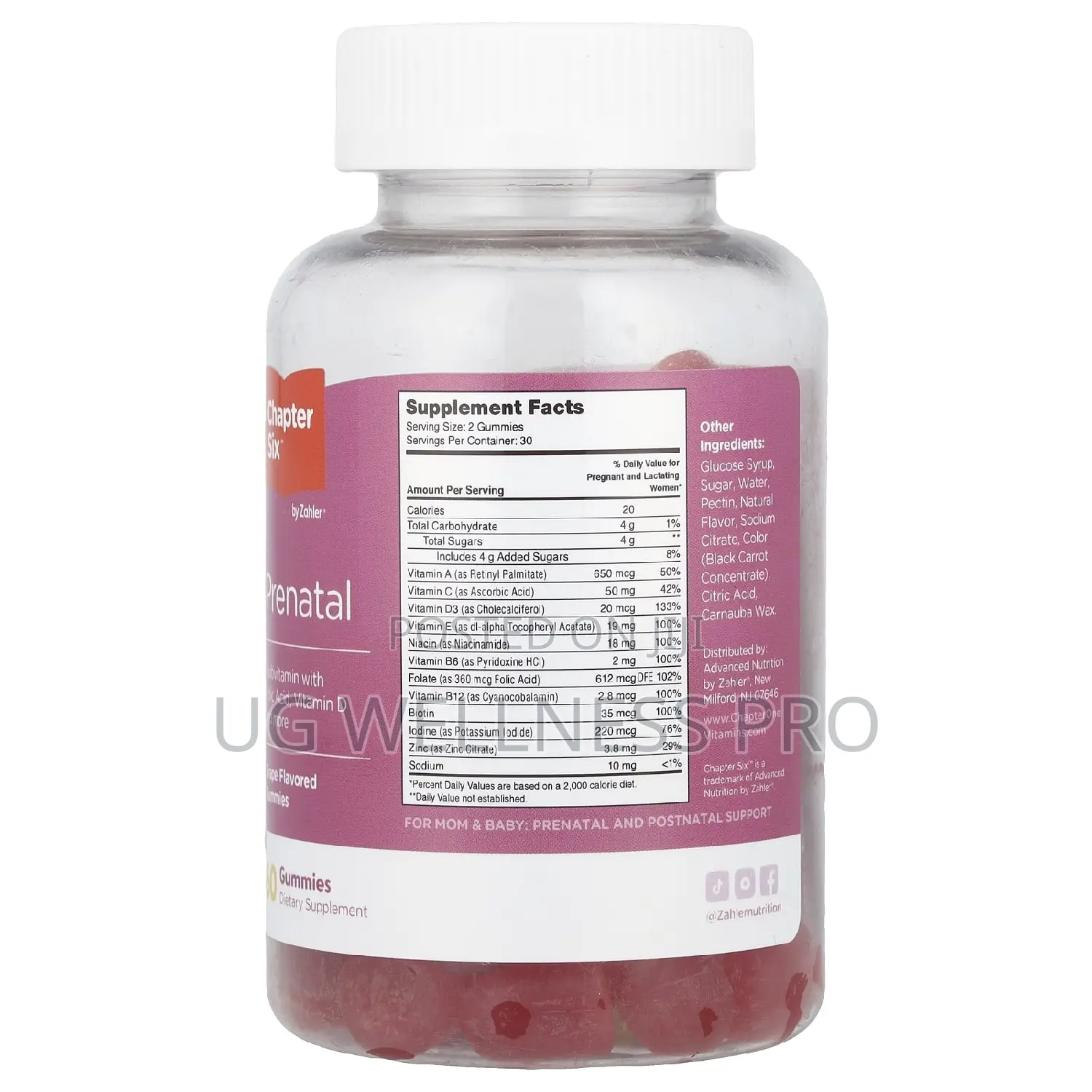 Chapter Six, Prenatal Gummies, Grape, 60 Gummies