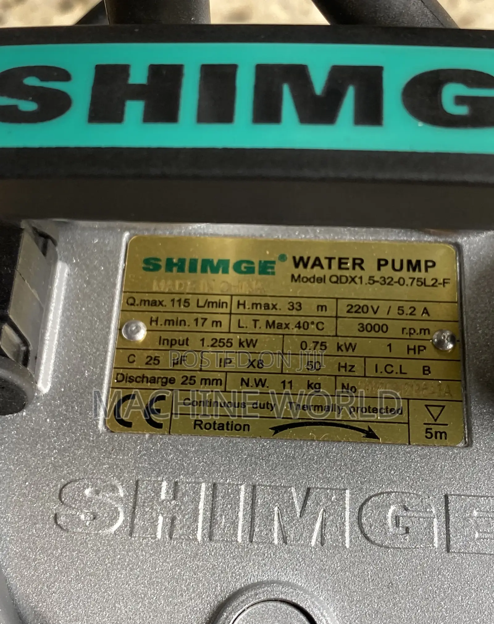 WATER POMP/Pump SHIMGE (Deep Well) 33meters