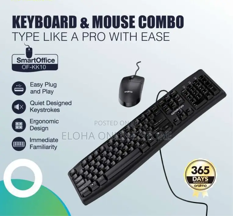 Oraimo Original Wired Smart Easy Keyboard Mouse Combo