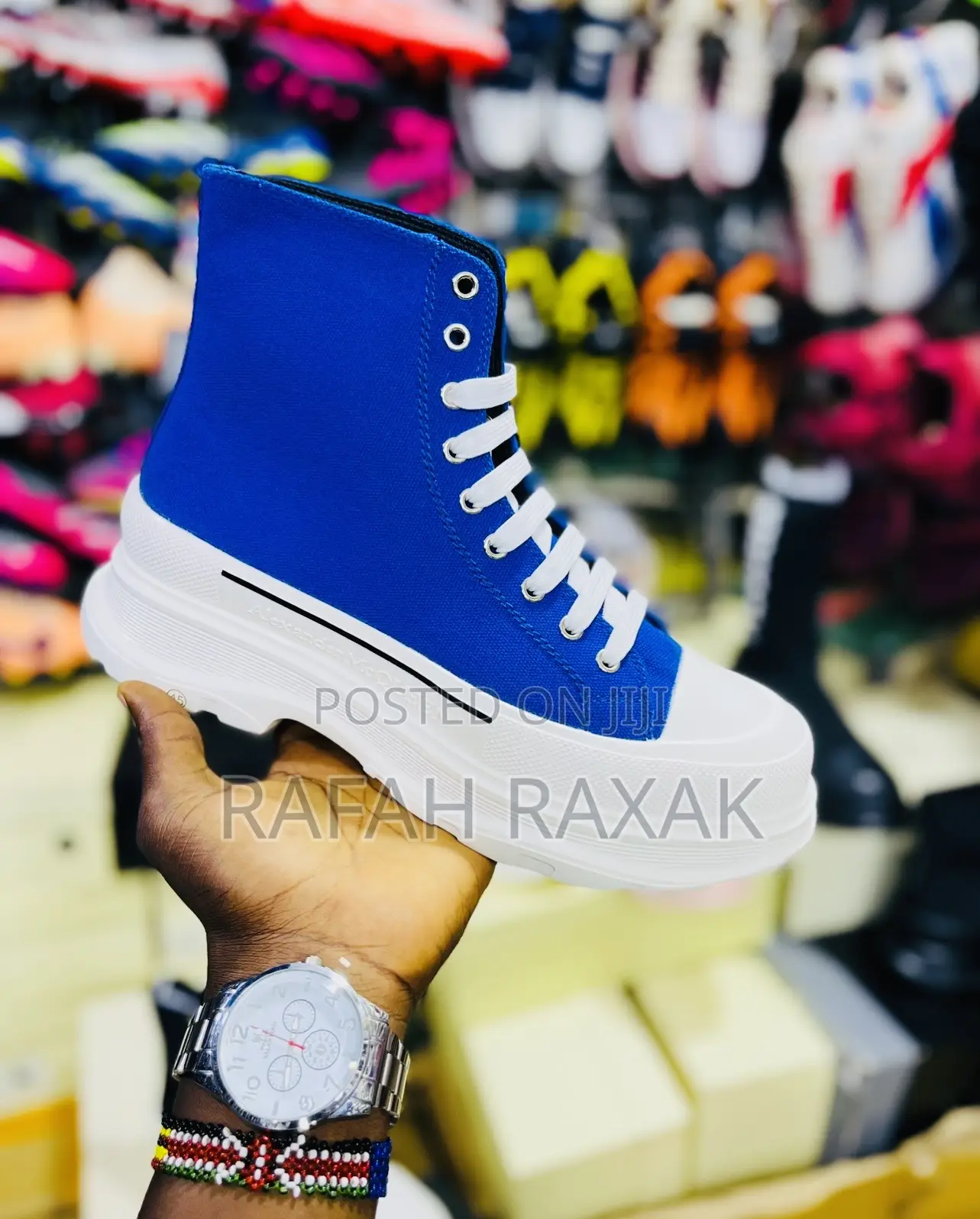 Original Men’S Blue Luxury Alexander McQueen Hightop Sneaker