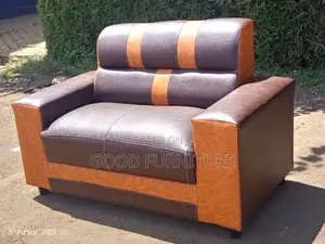 Brown Leather Two Seater Sofa