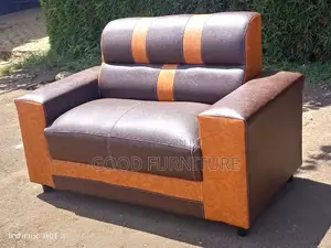 Brown Leather Two Seater Sofa