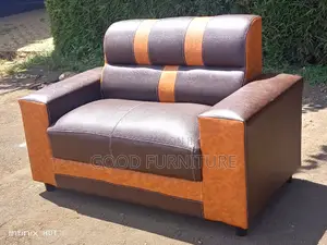 Brown Leather Two Seater Sofa