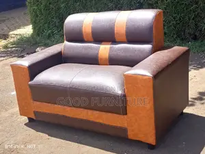 Brown Leather Two Seater Sofa