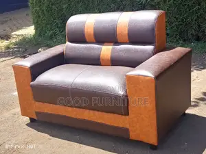 Brown Leather Two Seater Sofa
