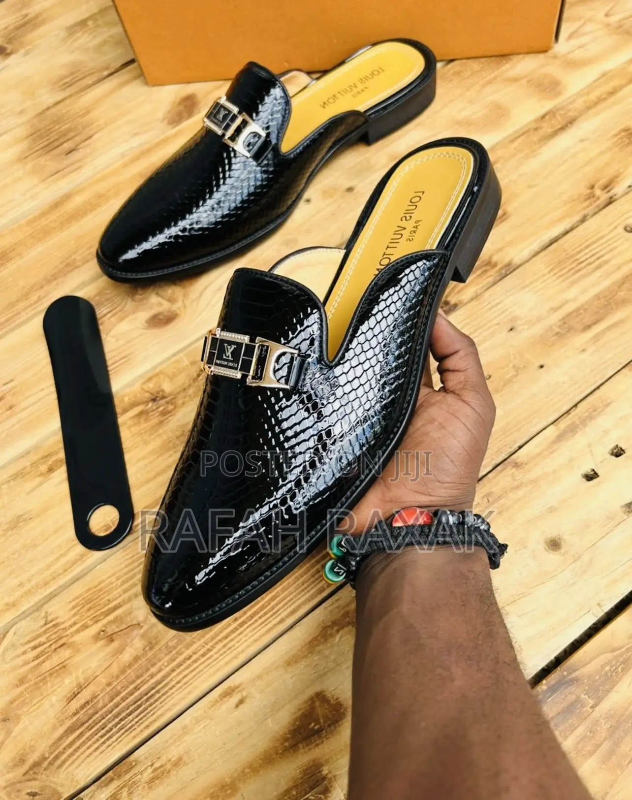 Original Men’S Luxury Louis Vuitton Shinny Mules Half Shoes