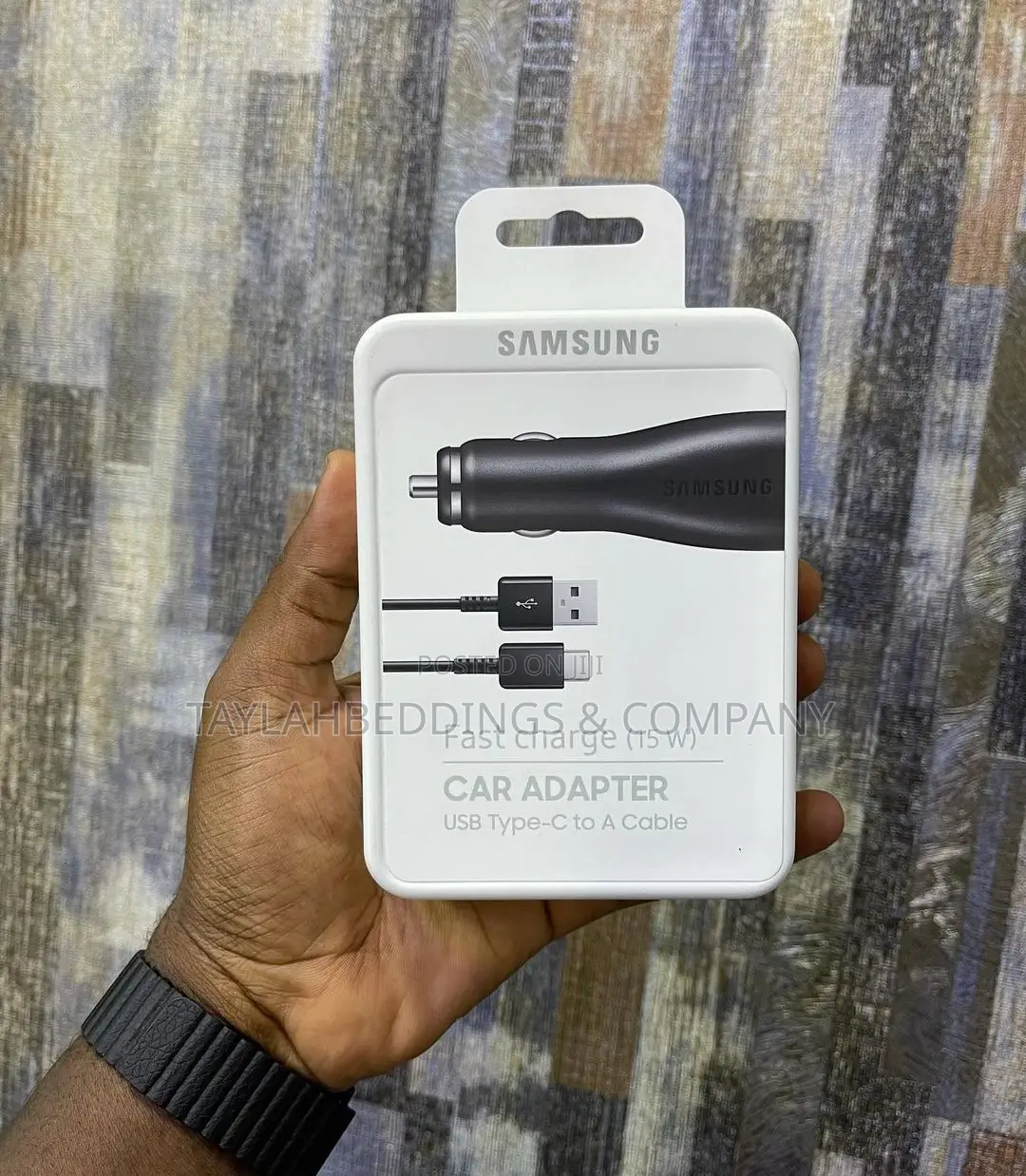 Samsung Fast Charge Car Adapter 15 W USB Type -C to a Cable