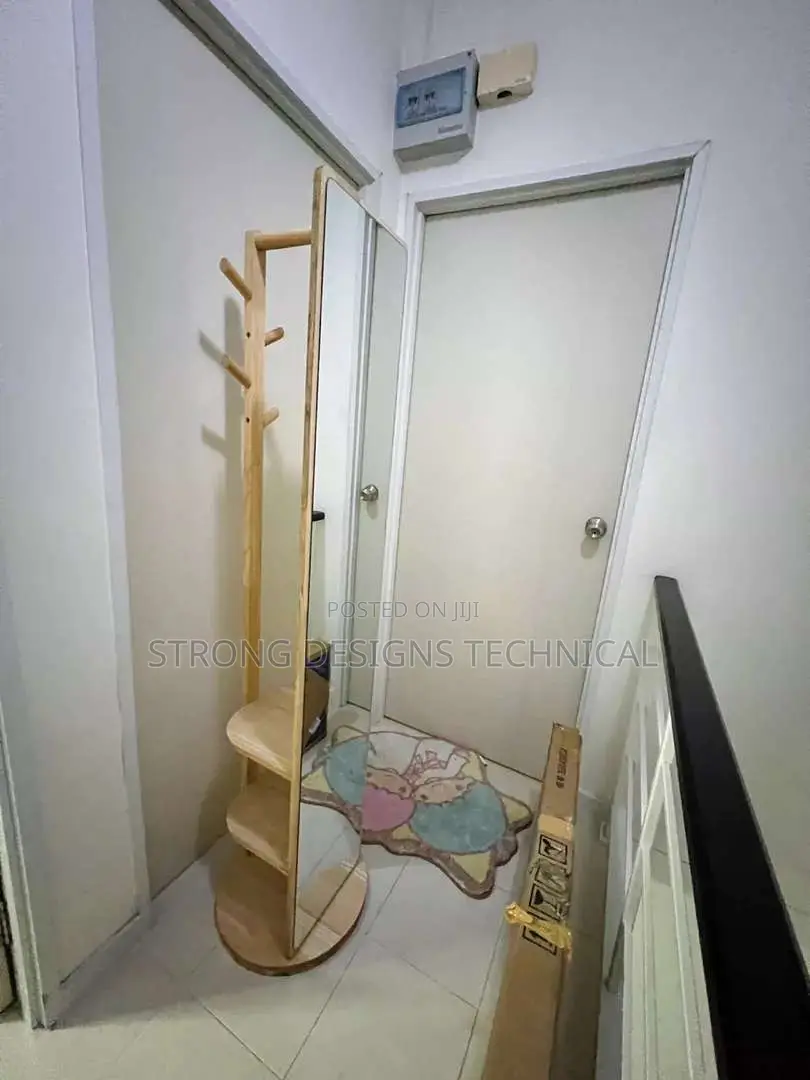 Full Length Dressing Mirror With Rack + Shelves