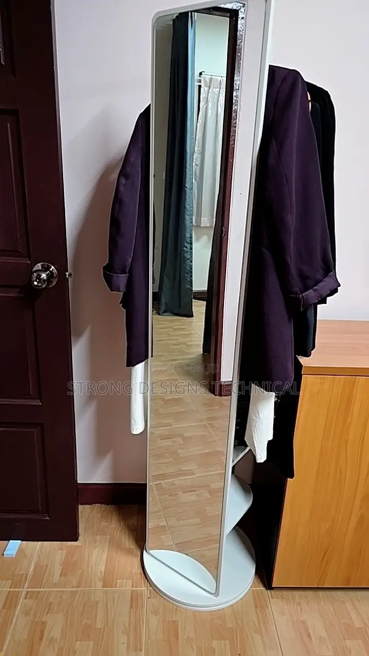 Full Length Dressing Mirror With Rack + Shelves