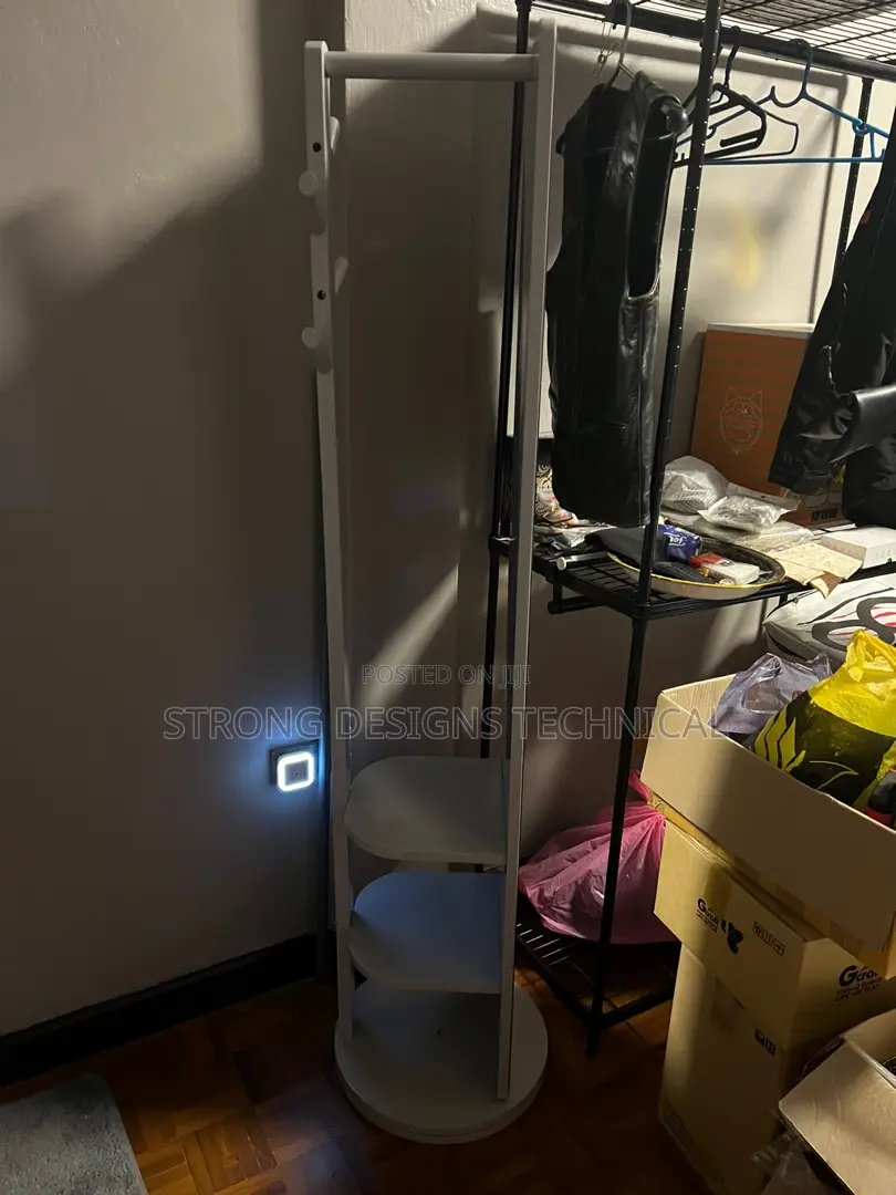 Full Length Dressing Mirror With Rack + Shelves