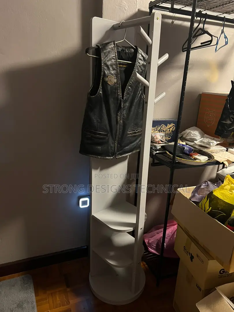Full Length Dressing Mirror With Rack + Shelves