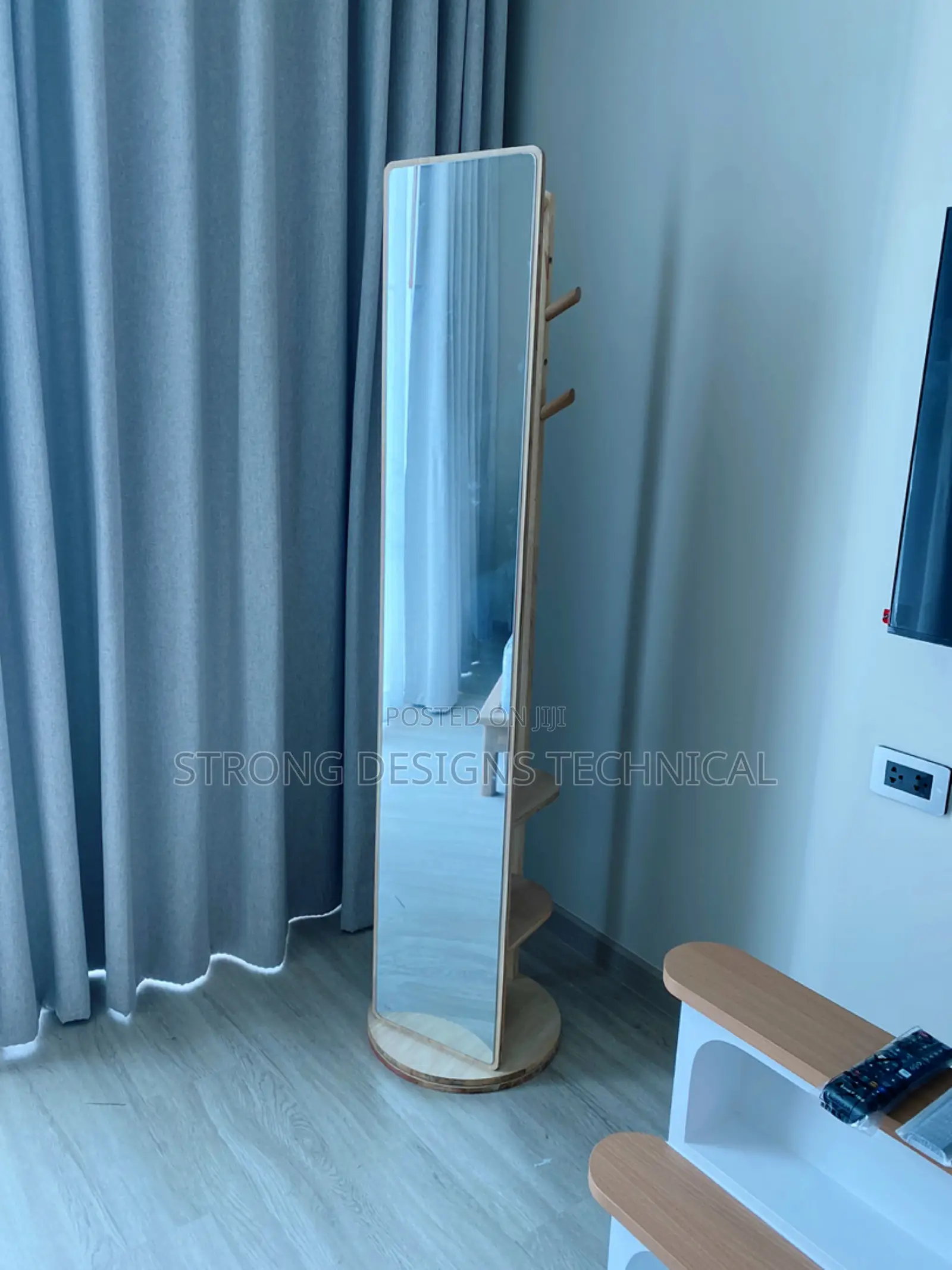 Full Length Dressing Mirror With Rack + Shelves