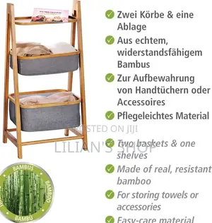 3 Tier Foldable Bamboo Laundry Basket