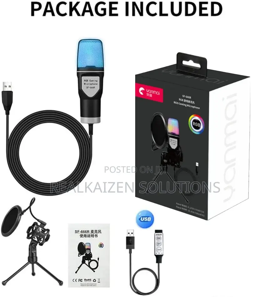 YANMAI RGB USB Gaming Condenser Cardioid Microphone