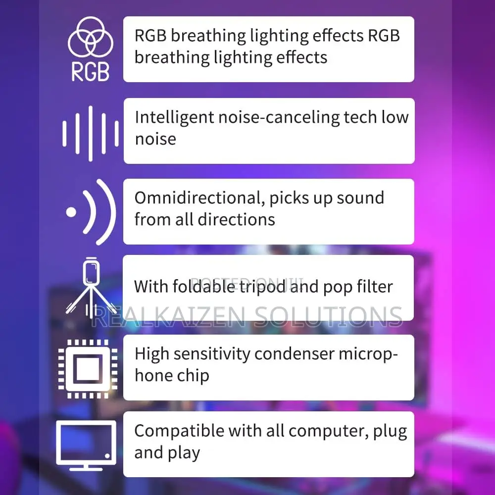 YANMAI RGB USB Gaming Condenser Cardioid Microphone