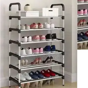Metallic 6 Layer Shoe Rack